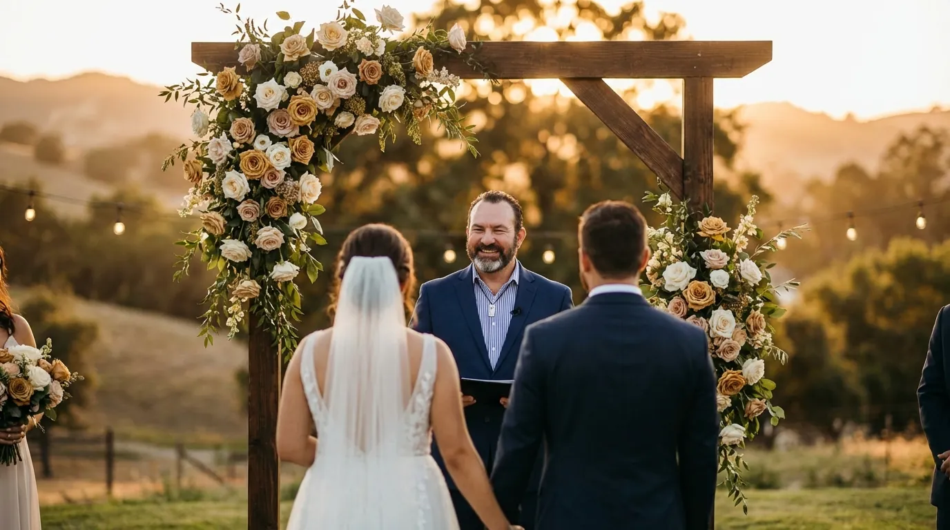 Beautiful outdoor wedding ceremony conducted by Pastor Daniel Finlay - Marriage Officer in KwaZulu-Natal and Gauteng
